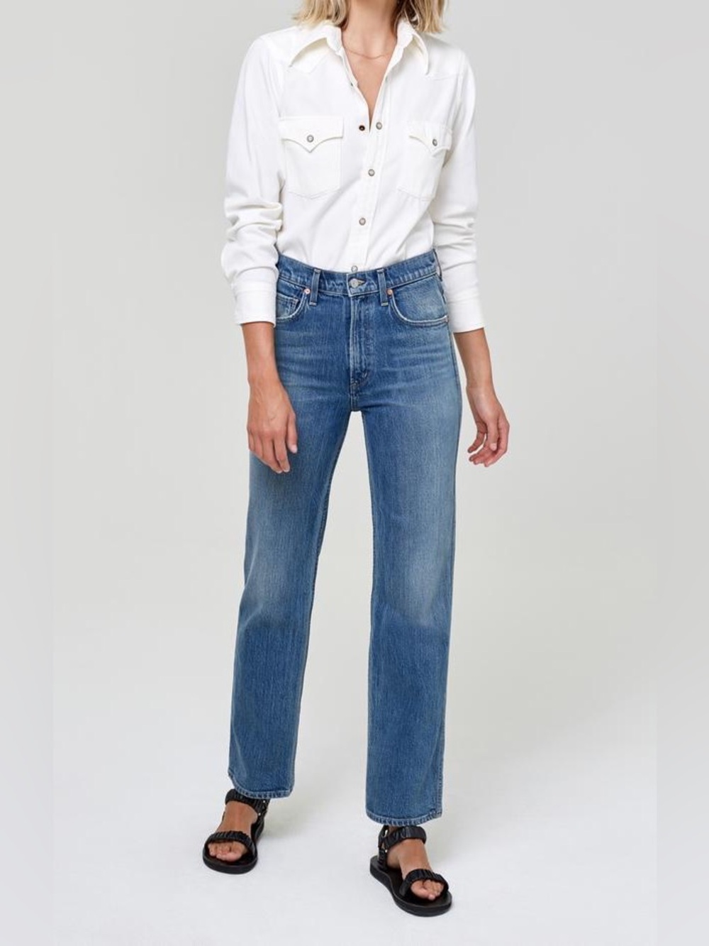 NWT Citizens of Humanity Daphne High Rise Stovepipe Jean in Shadow Bloom